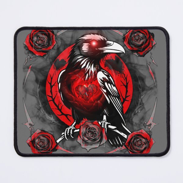Item preview, Raven of Roses | Gothic Red & Black Floral Crow Graphic designed and sold by DopeStick.