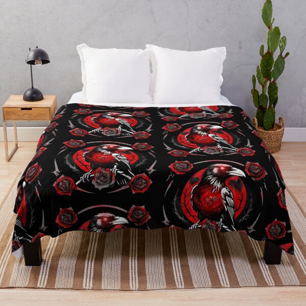 Item preview, Raven of Roses | Gothic Red & Black Floral Crow Graphic designed and sold by DopeStick.