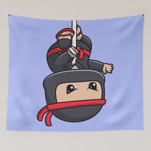 Item preview, Cute Ninja Fighter Hanging from a Rope Cartoon Vector Icon - Adorable People and Holiday Illustration designed and sold by hjian8219.