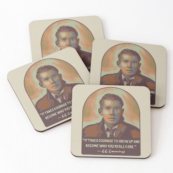 Item preview, E. E. Cummings Portrait and Quote designed and sold by Unhinged Heather.