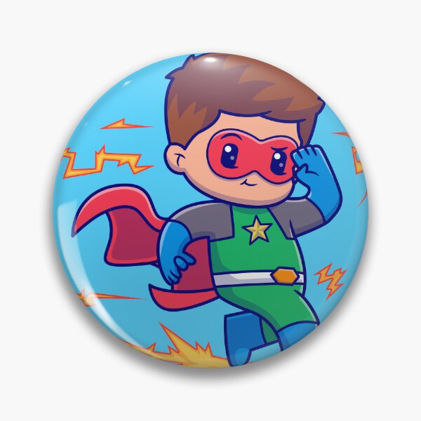 Item preview, Cute Superhero with Lightning Cartoon Vector Icon - Adorable People and Holiday Illustration designed and sold by hjian8219.