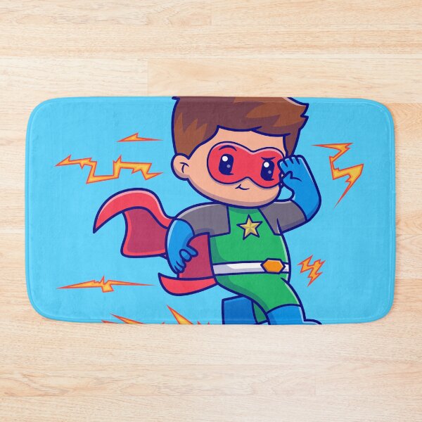 Item preview, Cute Superhero with Lightning Cartoon Vector Icon - Adorable People and Holiday Illustration designed and sold by hjian8219.