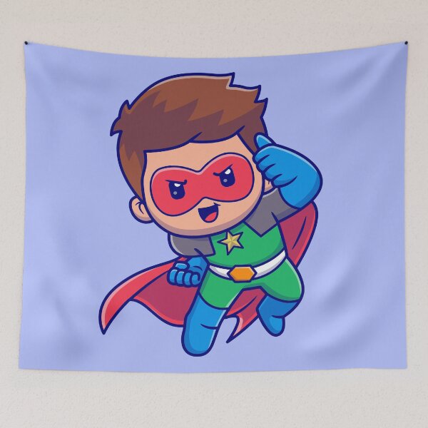 Item preview, Cute Superhero Flying Cartoon Vector Icon - Adorable People and Holiday Illustration designed and sold by hjian8219.