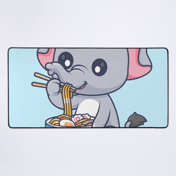Item preview, Cute Elephant Eating Ramen Noodles with Chopsticks Cartoon Vector Icon - Adorable Animal and Food Illustration designed and sold by hjian8219.
