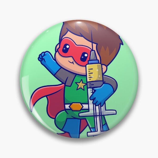 Item preview, Cute Superhero Holding Injection Cartoon Vector Icon - Adorable People and Holiday Illustration designed and sold by hjian8219.
