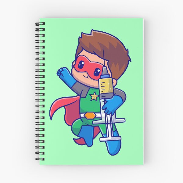 Item preview, Cute Superhero Holding Injection Cartoon Vector Icon - Adorable People and Holiday Illustration designed and sold by hjian8219.