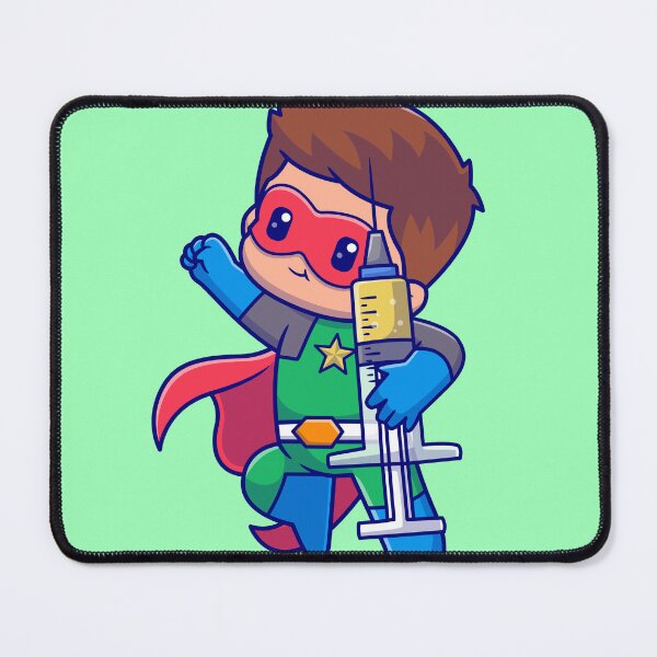 Item preview, Cute Superhero Holding Injection Cartoon Vector Icon - Adorable People and Holiday Illustration designed and sold by hjian8219.