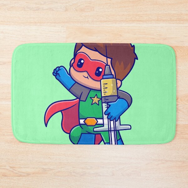 Item preview, Cute Superhero Holding Injection Cartoon Vector Icon - Adorable People and Holiday Illustration designed and sold by hjian8219.