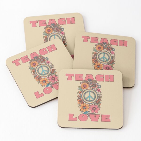 Item preview, Teach peace retro vintage hippie bohemian design positive quotes designed and sold by La Loca.