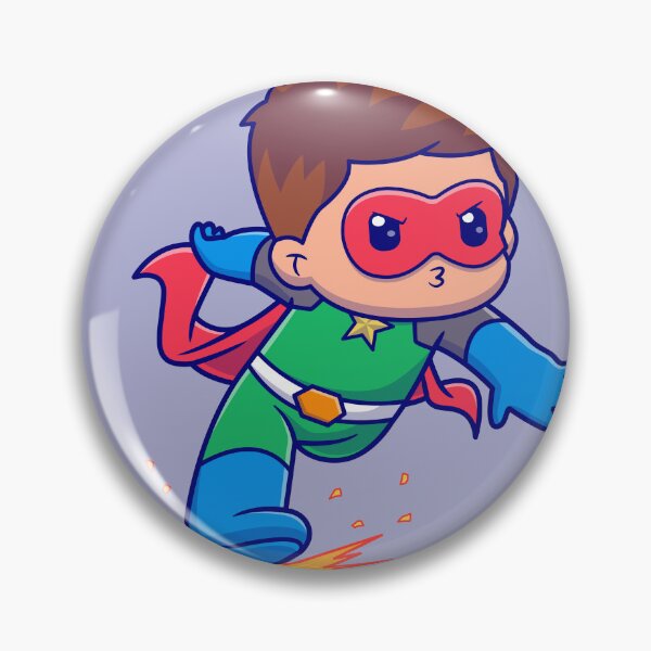 Item preview, Cute Superhero Running with Lightning Cartoon Vector Icon - Adorable People and Holiday Illustration designed and sold by hjian8219.