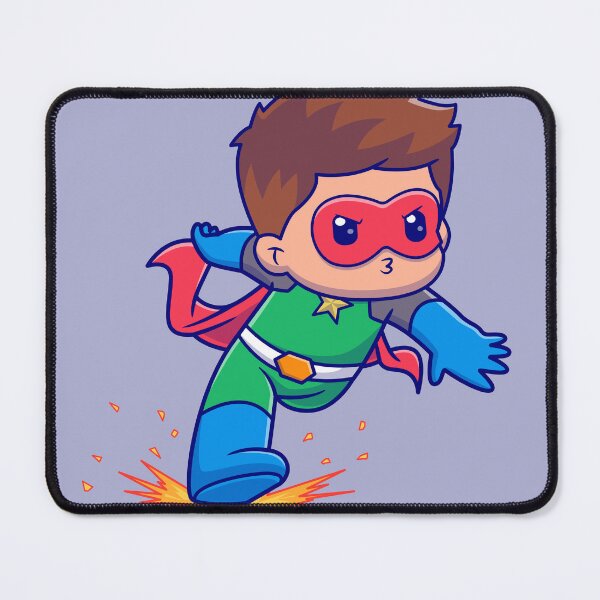 Item preview, Cute Superhero Running with Lightning Cartoon Vector Icon - Adorable People and Holiday Illustration designed and sold by hjian8219.