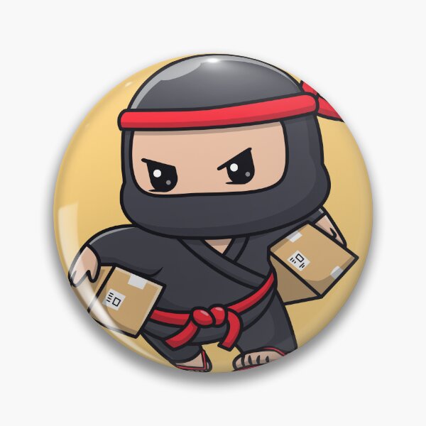 Item preview, Cute Ninja Courier Delivering Package Cartoon Vector Icon - Adorable People and Holiday Illustration designed and sold by hjian8219.