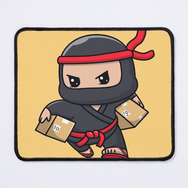 Item preview, Cute Ninja Courier Delivering Package Cartoon Vector Icon - Adorable People and Holiday Illustration designed and sold by hjian8219.