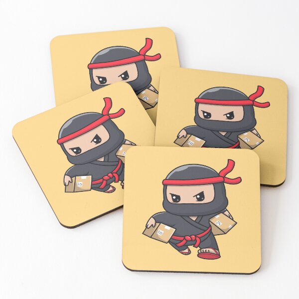Item preview, Cute Ninja Courier Delivering Package Cartoon Vector Icon - Adorable People and Holiday Illustration designed and sold by hjian8219.