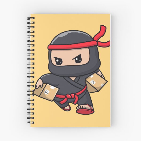Item preview, Cute Ninja Courier Delivering Package Cartoon Vector Icon - Adorable People and Holiday Illustration designed and sold by hjian8219.