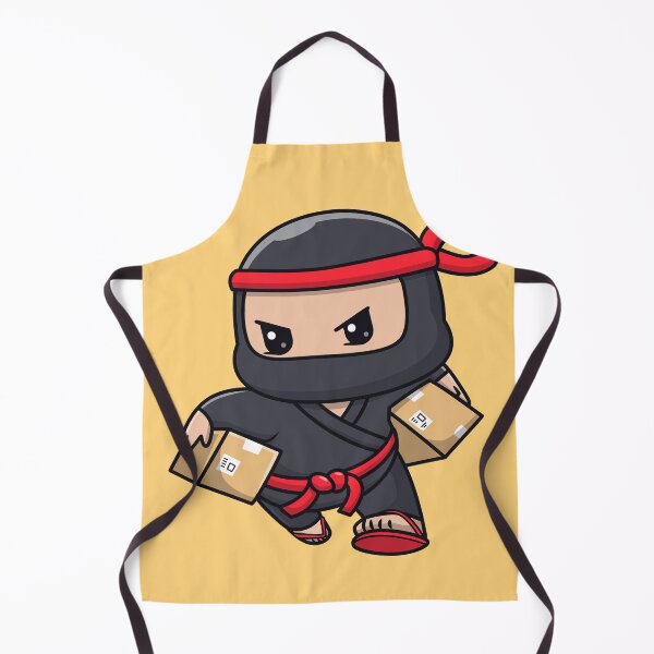 Item preview, Cute Ninja Courier Delivering Package Cartoon Vector Icon - Adorable People and Holiday Illustration designed and sold by hjian8219.