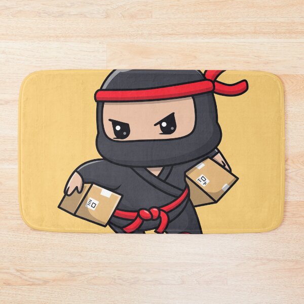 Item preview, Cute Ninja Courier Delivering Package Cartoon Vector Icon - Adorable People and Holiday Illustration designed and sold by hjian8219.