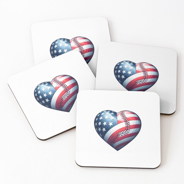 Item preview, 4th of July Pride American Flag - Baseball heart-shaped Ball   designed and sold by Vashy56.