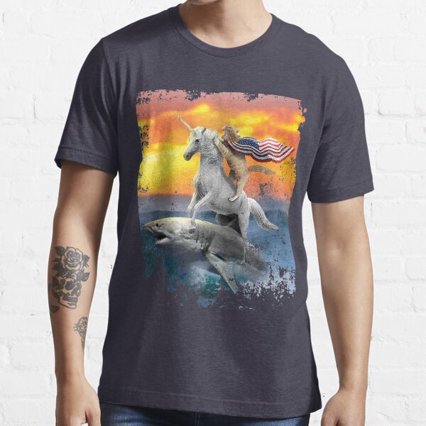 Patriotic Unicorn Cat Shark 4th of July Essential T-Shirt