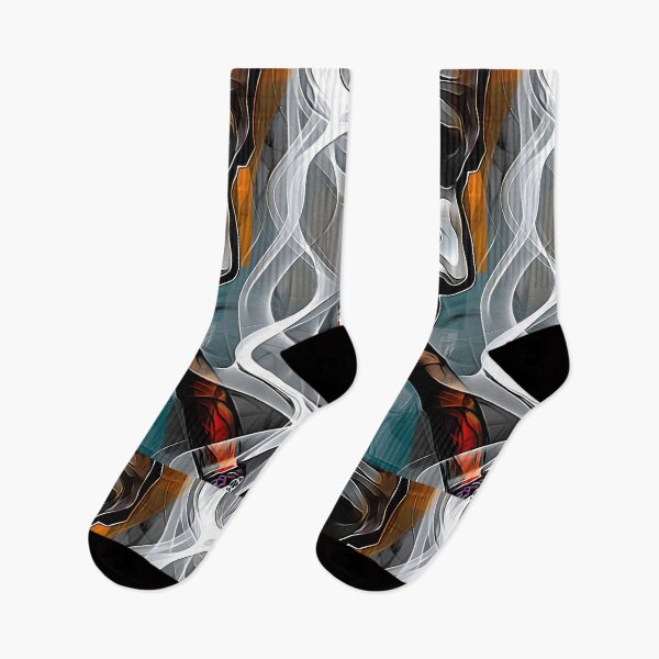 Item preview, Abstract Portrayal of Bearded Man Smoking Cigar with Swirling Smoke and Pensive Expression AI Generated designed and sold by OlfactoART Studio.