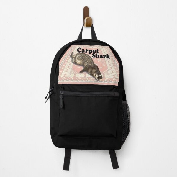 Item preview, Carpet Shark - Black Text with Deflated Sable Ferret on Rug designed and sold by MountMercantile.