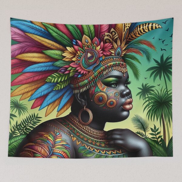 Item preview, African | Binta | Plussize | Curvy | Jungle | Colorful designed and sold by SpeckbarbiiArts.