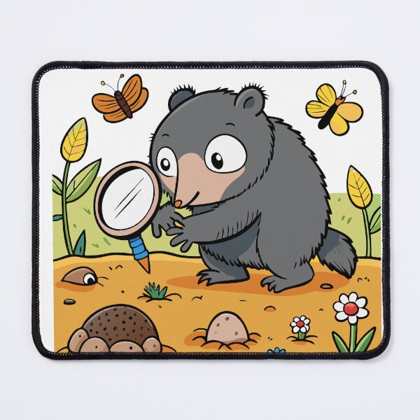 Item preview, Fluffy Mole Using a Magnifying Glass designed and sold by omerfdln34.
