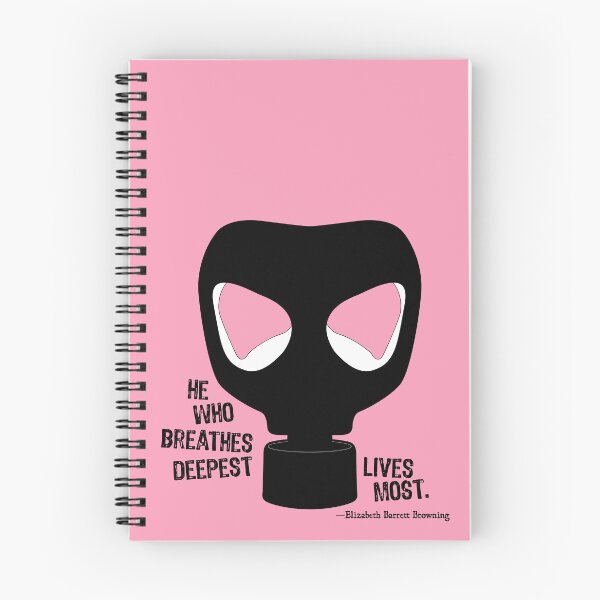 Item preview, He Who Breathes Deepest: Elizabeth Barrett Browning Quote with Gas Mask designed and sold by Alternating Current Press.