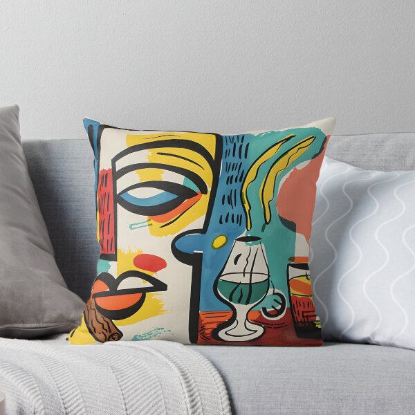 Item preview, Cubist Fusion- Geometric Composition with Cigar, Wine Glass, and Bottle - AI-Generated Art designed and sold by OlfactoART Studio.