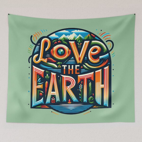 Item preview, Love the Earth, typography designed and sold by maxmaj.