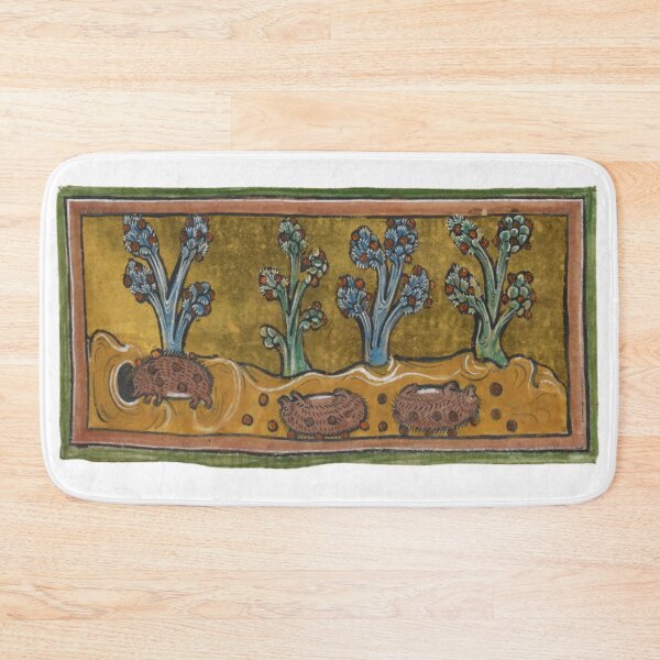 Item preview, Hedgehogs Rolling in Grapes Rochester Bestiary Manuscript 13th Century designed and sold by rosaliemillen.