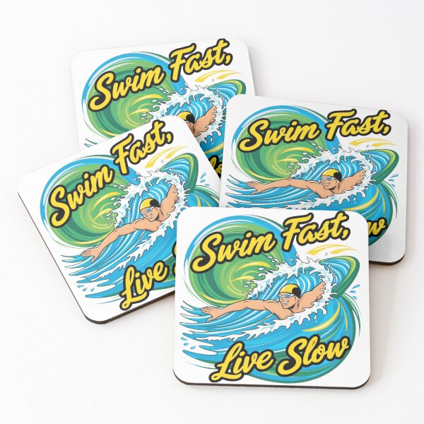 Item preview, Swim Fast Live Slow - Funny and Inspirational Swimming Quote designed and sold by Moh-nd-Eg.
