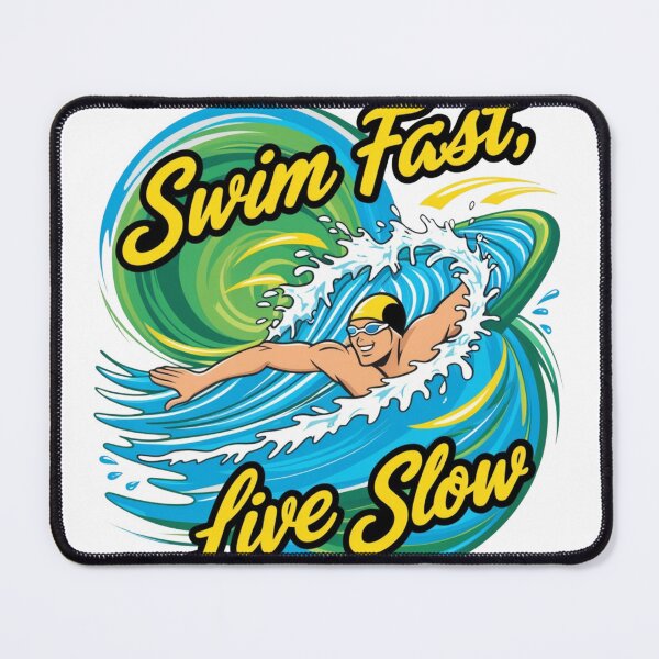 Item preview, Swim Fast Live Slow - Funny and Inspirational Swimming Quote designed and sold by Moh-nd-Eg.