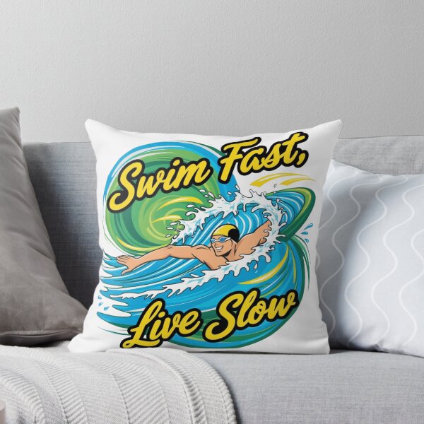 Item preview, Swim Fast Live Slow - Funny and Inspirational Swimming Quote designed and sold by Moh-nd-Eg.