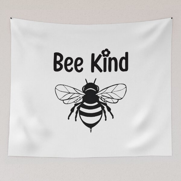 Item preview, Bee kind , black and white bee ,  positive inspirational be kind designed and sold by Inktown.