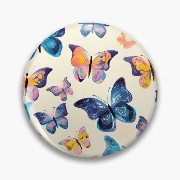 Item preview, Butterflies series printed fabric, multi colors, cream background designed and sold by janjacbu.