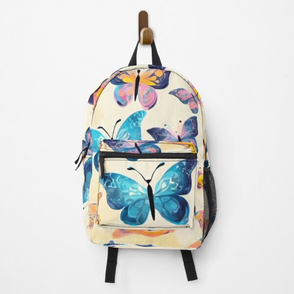 Item preview, Butterflies series printed fabric, multi colors, cream background designed and sold by janjacbu.