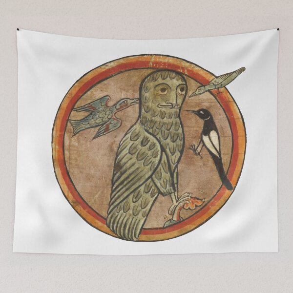 Item preview, Derp Funny Medieval Owl Harley Bestiary Manuscript Illustration 13th Century designed and sold by rosaliemillen.