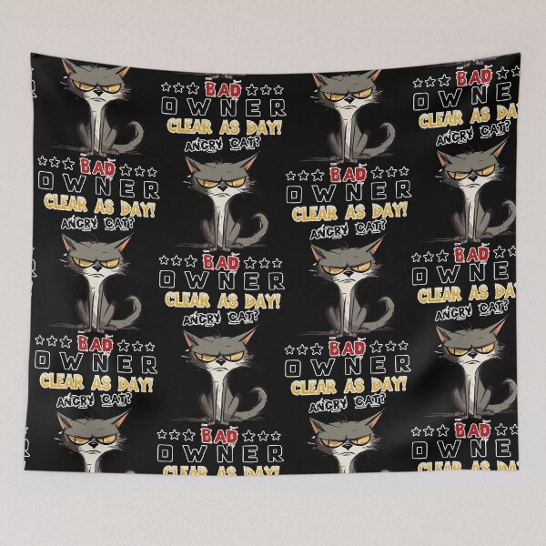 Item preview, Angry cat? Bad owner! Clear as day! Funny cat design designed and sold by Dreamforia.