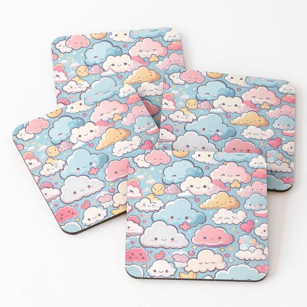 Item preview, A set of kawaii clouds designed and sold by sheelaghgiombe.