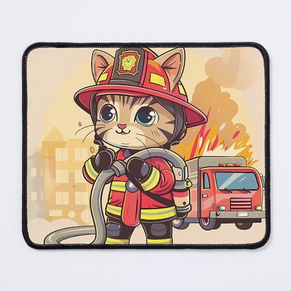 Item preview, Firefighter cat designed and sold by oksalachacok.