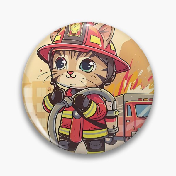 Item preview, Firefighter cat designed and sold by oksalachacok.
