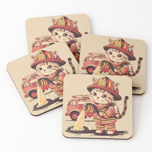Item preview, Blaze the Brave: The Firefighter Cat designed and sold by oksalachacok.