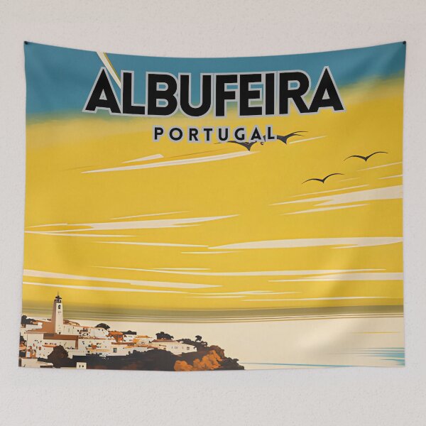 Item preview, Albufeira Portugal Vintage Art designed and sold by ZionPosteria.