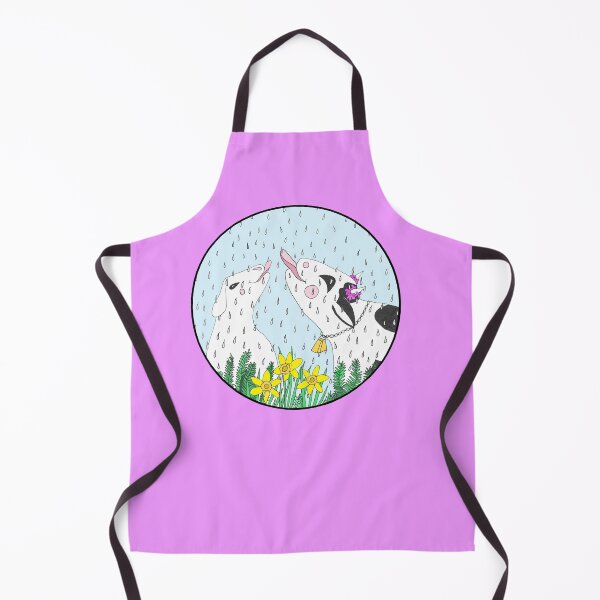 Item preview, Happy Cow & Sheep : Tasting Raindrops Circle Die Cut designed and sold by JoyousArt4u.