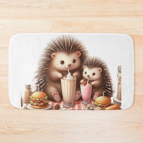 Item preview, Porcupine family enjoy a milkshake designed and sold by BonoloStore.