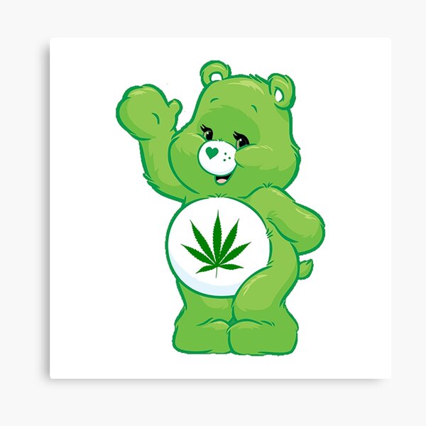 weed carebear stoner Canvas Print