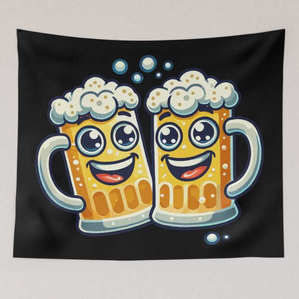 Item preview, Brew Crew: Playful Beer Mugs Toasting Together designed and sold by ArtfulHunter.