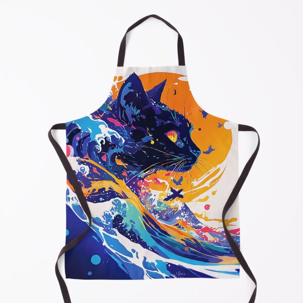 Item preview, Midnight Cat Elegance in Color Wave designed and sold by Cat-Wave-Dream.