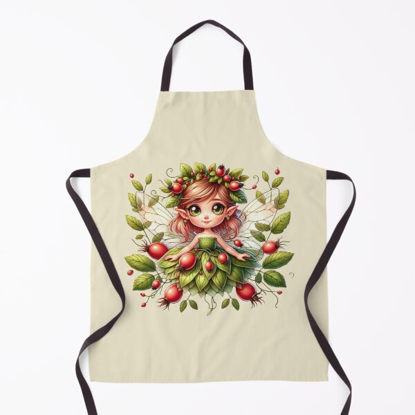 Item preview, Cute Rosehip Fairy with Fruits Leaves Nature Anime Girl Manga Kawaii Elves Cottagecore Aesthetic designed and sold by Annika Shurafa.